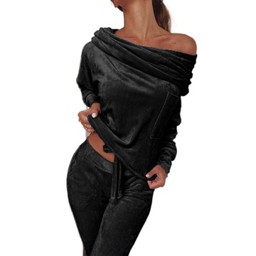 DRES WELUROWY KOMPLET ZESTAW SPODNIE BLUZA,S