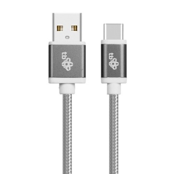 Кабель TB USB-USB C 1,5 м, серая нить