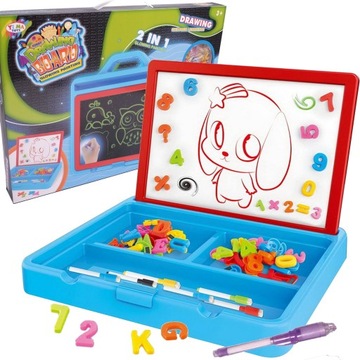 МАГНИТНАЯ ДОСКА ДЛЯ ЖИВОПИСИ СВЕТОМ Сухое стирание 3в1 58 ЭЛЕМЕНТОВ