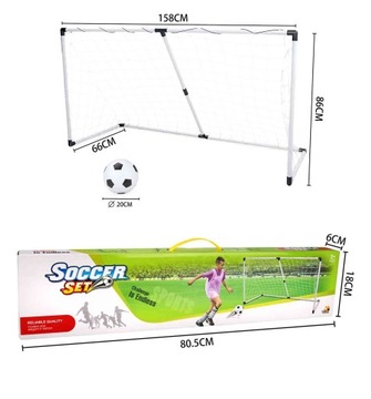 Набор ворот для садового футбола с мячом, насосом, сеткой и иглой.