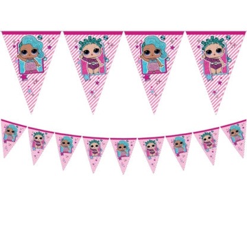 GIRLANDA FLAGI LALECZKA LOL GLITTERATI 230cm