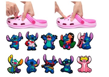 PRZYPINKI PIN ozdoby DO BUTÓW typu CROCS KROKS Lilo i Stitch 10szt w1