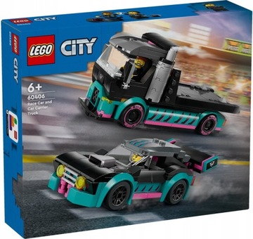LEGO CITY 60406 ГРУЗОВИК, ЭВАКУАТОР И ГОНОЧНЫЙ АВТОМОБИЛЬ + ПОДАРОЧНАЯ СУМКА