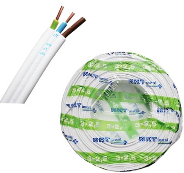 YDYp 3x2,5 PRZEWÓD KABEL PŁASKI YDY p 3x2,5mm NKT