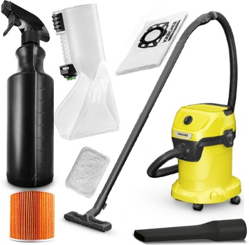 ПРОМЫШЛЕННЫЙ ПЫЛЕСОС KARCHER WD 3 НАБОР ДЛЯ МОЙКИ + СУХОЙ ПРОДУВ ВОЗДУХОМ