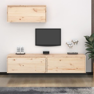 SZAFKI POD TV, 3 SZT., DREWNO SOSNOWE