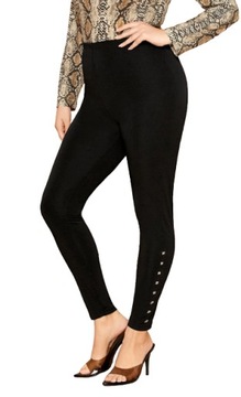 SHEIN PLUS SIZE LEGGINSY CZARNE Z DŻETAMI 50 VBC