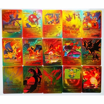 КАРТОЧКИ RAINBOW POKEMON 55 шт., упакованы в пластик.