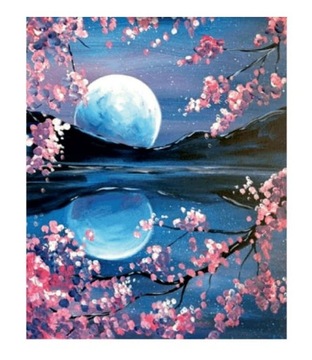 KSIĘŻYC HAFT DIAMENTOWY Diamond Painting 5D 30x40 MOZAIKA DIAMENTOWA HOBBY