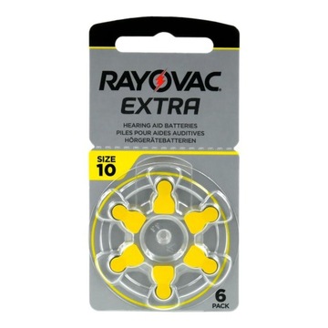 6 x bat. do aparatów słuchowych Rayovac typ 10