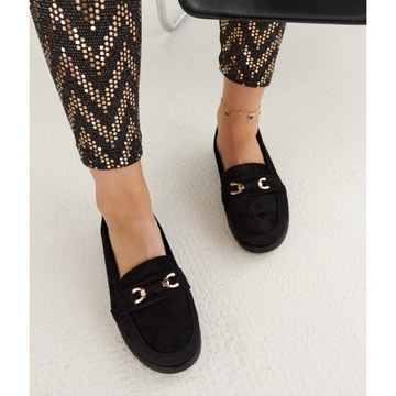 Черные туфли из экокожи Мокасины размер 38