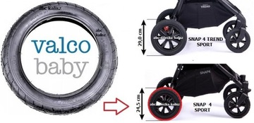 Камера коляски Valco Snap 4, задний диагональный клапан