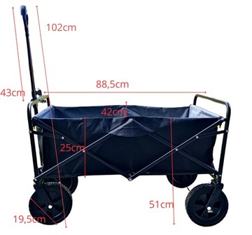 Туристическая тележка для сада и пляжа, складная, резиновые колеса, БЕСПЛАТНЫЙ чехол