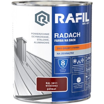 FARBA I GRUNT RAFIL RADACH WIŚNIOWY PÓŁMAT 5L