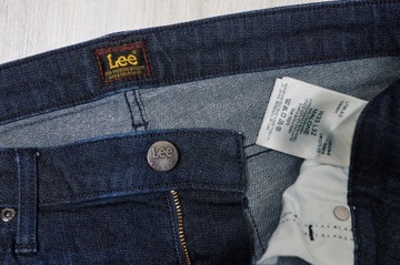 LEE MALONE SLIM JEANS spodnie męskie granatowe PREMIUM 33/32 pas 86