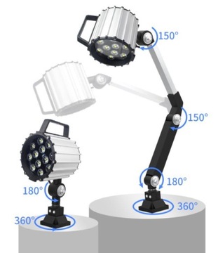 Lampa maszynowa LED 12W z uchwytem montażowym