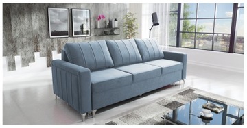 Sofa z funkcją spania ruchome poduszki rozkładana duży wybór tkanin DELFINO