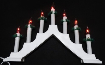 ŁADNY ŚWIECZNIK ADWENTOWY MIGAJĄCY PŁOMIEŃ 7 LED