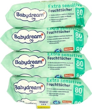 BABYDREAM CHUSTECZKI NAWILŻANE DLA DZIECI EXTRA SENSITIVE 1280 SZT. (16x80)