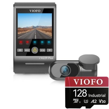 Wideorejestrator VIOFO A229 PLUS 2CH HDR WIFI SONY STARVIS 2 +VIOFO 128GB