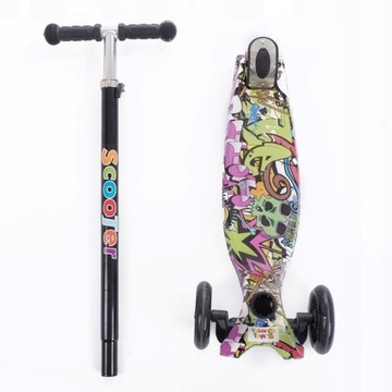 HULAJNOGA TRÓJKOŁOWA DLA DZIECI TOBBI-TOYS BALANSOWA KOŁA LED GRAFFITI