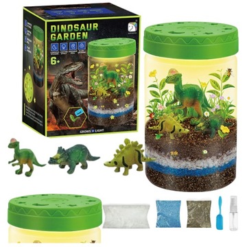 HODOWLA DINOZAURÓW TERRARIUM PROJEKTOR LAMPKA NOCNA DINOZAURY ROŚLINY LED