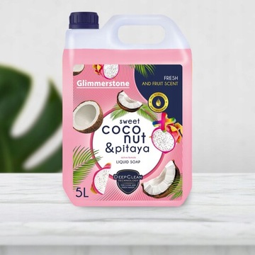 KREMOWE MYDŁO W PŁYNIE DO RĄK ŚWIEŻY KOKOS I PITAJA PLUS 5L ŚWIEŻA JAKOŚĆ