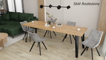 Стол раздвижной VERA, МЕТАЛЛИЧЕСКИЕ НОЖКИ, современный лофт, 140х80х240 см