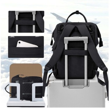 РЮКЗАК LEQUEEN ДОРОЖНАЯ СУМКА УДОБНЫЙ ОРГАНАЙЗЕР ДЛЯ КОЛЯСКИ ДЛЯ МАМЫ ПАПА USB