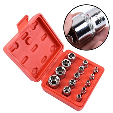 14Pcs E-type Strong Hexagonal Socket Wrench Professional Auto Repair Set Ca