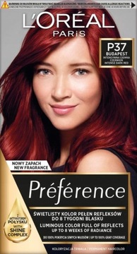 Loreal Preference trwała farba do włosów P37 Budapest Ciemna Czerwień