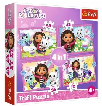 Puzzle Koci Domek Gabi Przygody 4w1 Trefl 4 Niezależne Układanki 4+