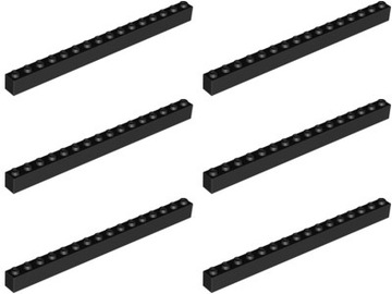 LEGO Klocek Cegła 1x16 Czarny 246576 2465 - 6szt