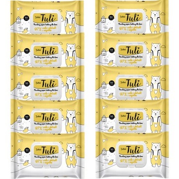 TULI PAPIER NAWILŻONY DLA DZIECI O ZAPACHU MANGO 97% WODY NAGIETEK 50SZT