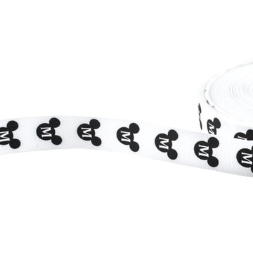 Taśma rypsowa 30MM MYSZKA 1MB biała 2363