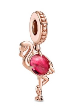 zawieszka różowy flaming murano gold rose