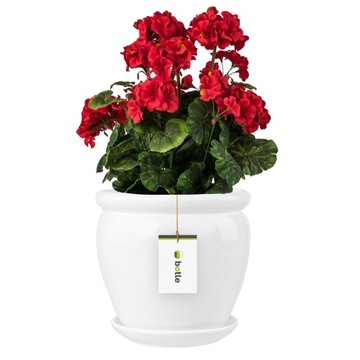 Doniczka ceramiczna duża ø28cm z podstawką Biały