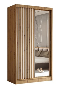 Szafa Przesuwna 120cm LAMELE Lustro LUGO 5 Artisan