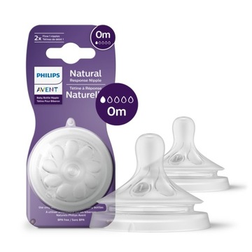 Philips Avent Smoczek Natural Response 0m 2szt przepływ 1 SCY961/02