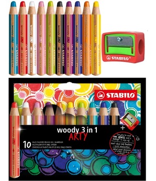 Stabilo Kredki WOODY ARTY 3W1 10 kololorów z temperówką Woody
