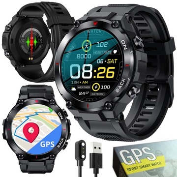 SMARTWATCH Męski Sportowy SpO2 Pulsometr GPS aGPS