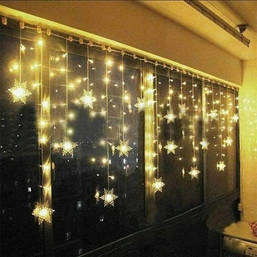 PINPOXE KURTYNA ŚWIETLNA 80 X 350 CM GIRLANDA KURTYNA GWIAZDKI LED LAMPKI