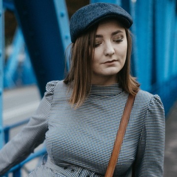 CZAPKA NA ZIMĘ JESIEŃ KASZKIET MĘSKI JODEŁKA NIEBIESKI HARRIS TWEED 60 CM