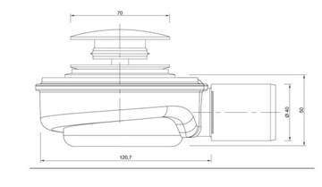 Сифон для душевого поддона Akces 19221 40 мм