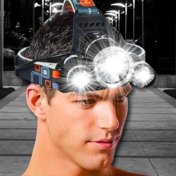 МОЩНЫЙ СВЕТОДИОДНЫЙ ФАРНЫЙ ФОНАРЬ, АККУМУЛЯТОР, ВОДОНЕПРОНИЦАЕМЫЙ, USB-кабель