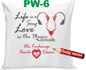 Poduszka na Walentynki ona on mąż żona love + Imię imiona WZORY