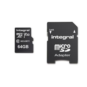 INTEGRAL Security Micro SD 4K V30 UHS-I U3 A1 64BG