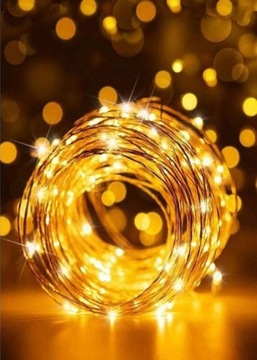 ПРОВОДНЫЕ ЛАМПЫ 100 светодиодов 10 м СВЕТ НА АККУМУЛЯТОРЕ ТЕПЛЫЙ БЕЛЫЙ СВЕТ + ДИСТАНЦИОННОЕ УПРАВЛЕНИЕ