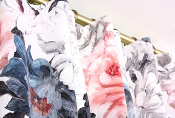 Толстая 3D велюровая занавеска индивидуального размера с яркими большими цветами