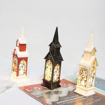 ЦЕРКОВНАЯ БАШНЯ СВЕТОДИОДНЫЕ ЛАМПЫ ВИТРАЖИ РОЖДЕСТВЕНСКОЕ УКРАШЕНИЕ